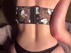 college slut's tight pussy creams hard on cock over dining table