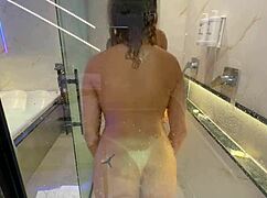 Latina Maid Fucks Hard in Hotel Bathroom