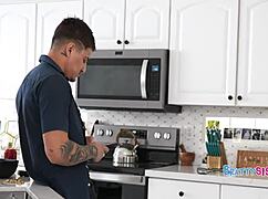 Tiny Stepsis Bossed by Fat Cock Pounding Her Tight Pussy