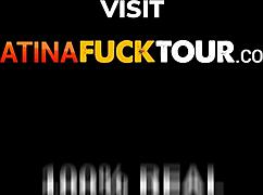 Tanned Colombian college slut bent over rammed doggystyle by hung gym monster cock