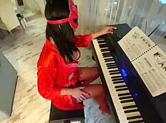 milfycalla sneaks piano teacher's throbbing cock