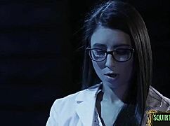 these lesbian babes start fingering then squirt in wild threesome