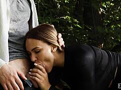 biker pins girlfriend against motorcycle fucking her hard outdoors part one