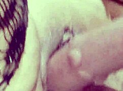 chubby latina milf neighbor squirts from huge dildo gaping her fat pussy