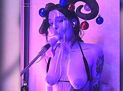 Cum-Filled Devil Cosplay Babe Deepthroats Passionately