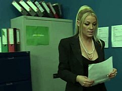 Cindy Behr Fucks Office Temps Hard in Fishnets at Work Nympho Style