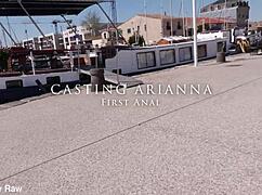 Casting Arianna’s first anal assfucking with creampie and squirting