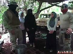 🔥 arab teen student bangs sexy arabic army girl outdoors wild!