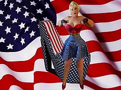 granny usa patriot loves licking sticks before creampie dick stuffing