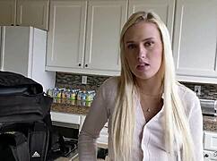 Blonde Big Ass Teen Seduces Old Guy for Rimjob Ass Lick While Riding Raw!