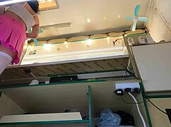 hidden cam catches hot 18 yo brunette slut upskirt pussy at work