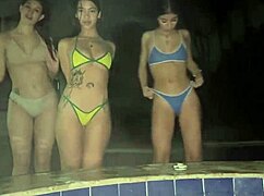 me and my friends banging our hot latina neighbor in a wild poolside foursome with tits bouncing everywhere 😏💦👯‍♀️