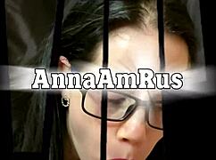 horny brunette anna bends over for lover's doggystyle fucking blowjob and cumshot on face homemade