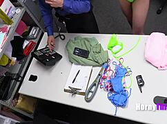 Petite Blonde Chloe Rose Caught Shoplifting Bikinis Gets Punished by Old Man in Garage