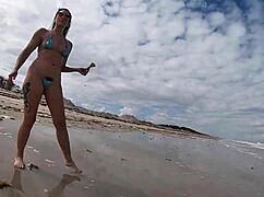 Curious how exhibitionist wife Helena Price teases cocks nude on Caribbean beach for her husband's eyes?