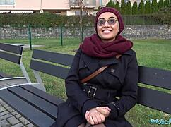 afghan babe pays cash to ride big cock outdoors