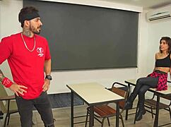 petite horny student blows me then rides juicy pussy for class pass