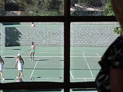 Craving kitchen licks after tennis with big tits cougar milf lesbo trio?