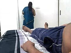 maid swasika freaks out flashing my throbbing cock surprise