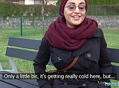 afghan babe pays cash to ride big cock outdoors