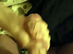 Lady Delivers Steamy Glass Wank Tease for Eager Viewer