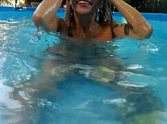 Melissa The Tattooed Milf Mermaid By Pool
