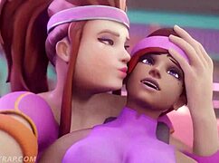 Brigitte's shadow gym workout hides naughty pussy licks