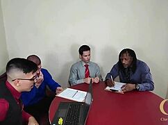 Slutty Office Trailer Takes BBC Double Penetration And Cumshots