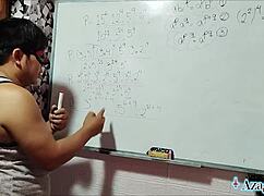 Asian Nerd Student Fucks Teacher in Bedroom Algebra Lesson