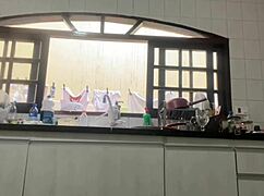 Panties Flashing While Washing Dishes At Father In Laws House