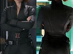 dare you to stroke for black widow scarlett's tempting curves