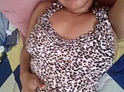 Hot stepdaughter soaks stepdad's bed squirting and moaning wild 😩💦 big tits jiggle