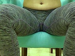 Teen Babe Teases Sugar Daddy's Cock in Tight Leggings Workout