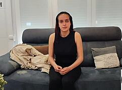 18yo leyla kixx strips tits in first-time casting interview