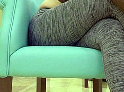 Teen Babe Teases Sugar Daddy's Cock in Tight Leggings Workout