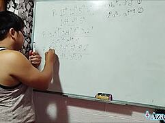 Asian Nerd Student Fucks Teacher in Bedroom Algebra Lesson