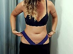 perverted couple rips clothes for wet pussy licking in store dressing room