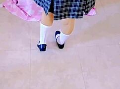 Hey schoolgirl, ride my old cock after class