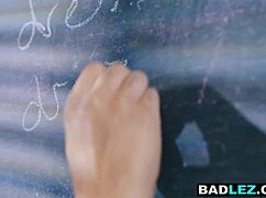 that petite lesbian teen student just seduced her busty italian milf teacher after class