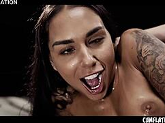 Extreme Creampie Fills Latina Cum Slut Black Angel Squirting!