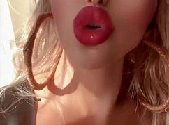 She makes her sissy worship bimbo lips glasses and long nails at the altar