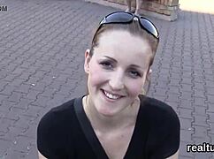 czech teen stripped teased then pov anal fucked hard in hypermarket