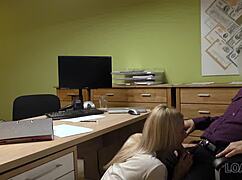 Loan4k. Czech Teen Undresses In Office, Begs For Cash With Blonde Blowjob Doggystyle!