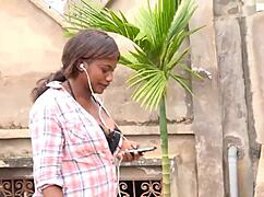 rachelle fantasizes boss sex over phone but neighbor fucks her garage wild