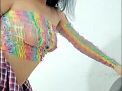 Curvy latina spreads cheeks inserting huge pink dildo into dripping pussy