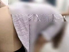 risky filipina sneaks horny suck and fuck in public changing room then gulps cum