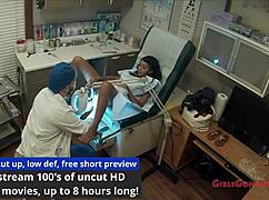 Tampa University Entrance Physical Eliza Shields Spreads Shaved Pussy In Latex Gloves