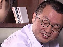 skinny japanese teen secretary in glasses seduces old boss for sloppy deepthroat titjob cum swallow uncensored jav