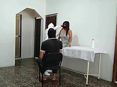 Betrayed heart races as cheating whore takes doctor's deep pounding