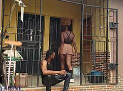 Fucking my sexy neighbor babe bent over while she waits for boyfriend... damn that small waist!